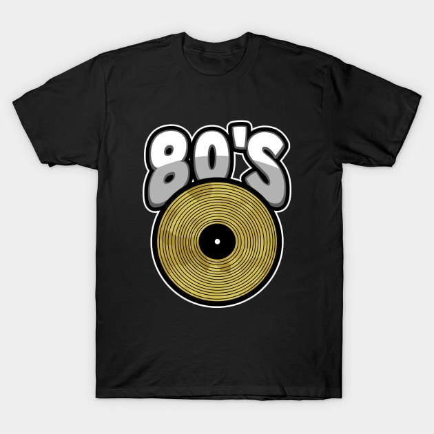 1980 RETRO Gold Vinyl Record T-Shirt by SartorisArt1